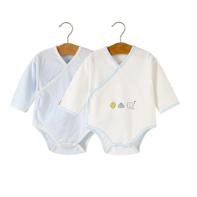 2 Pcs Long Sleeve Graphic Print Baby Romper - Image 6