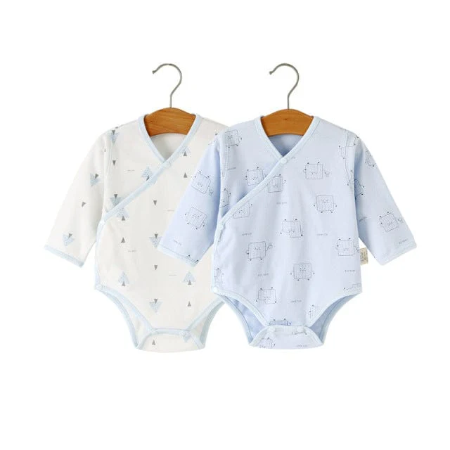 2 Pcs Long Sleeve Graphic Print Baby Romper - Image 7