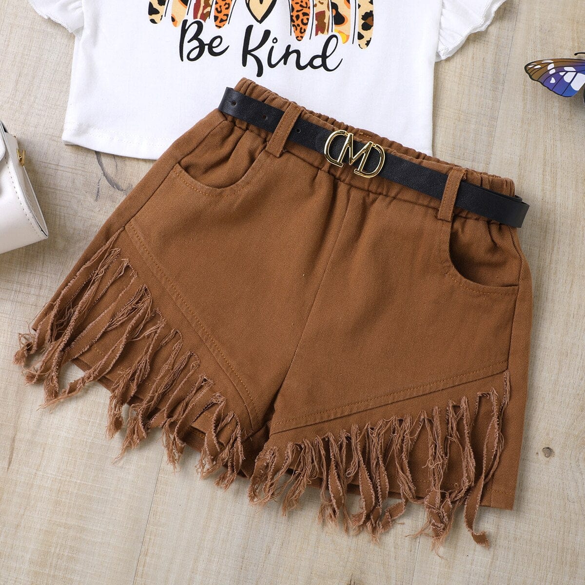 2 Piece Fringe Shorts Outfit - Image 9