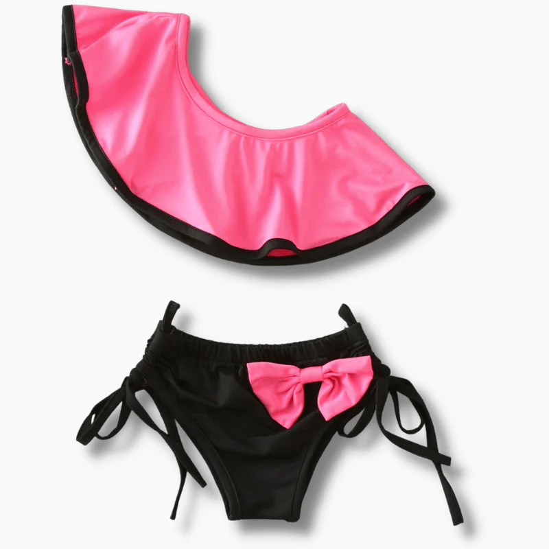 One Shoulder 2 Piece Girl Swimsuit