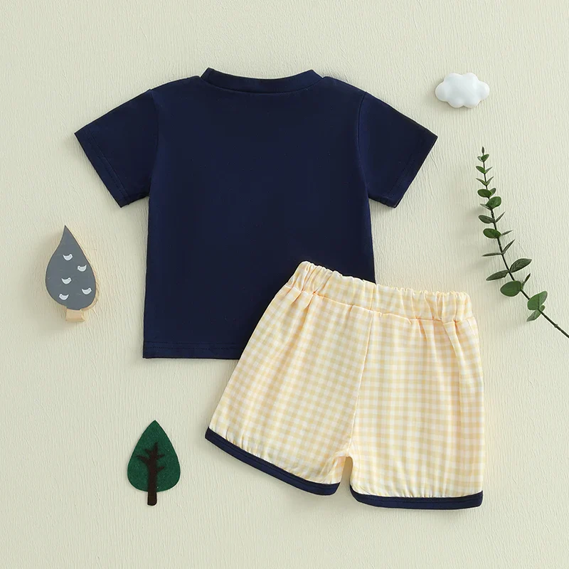 2-Piece Toddler Boy's Embroidered T-Shirt & Shorts Set - Image 4