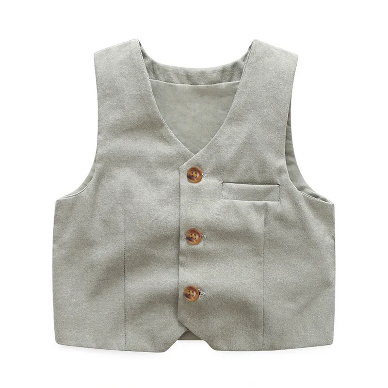 3-Piece Boys' Formal Vest, Shirt & Shorts Suit - Image 4