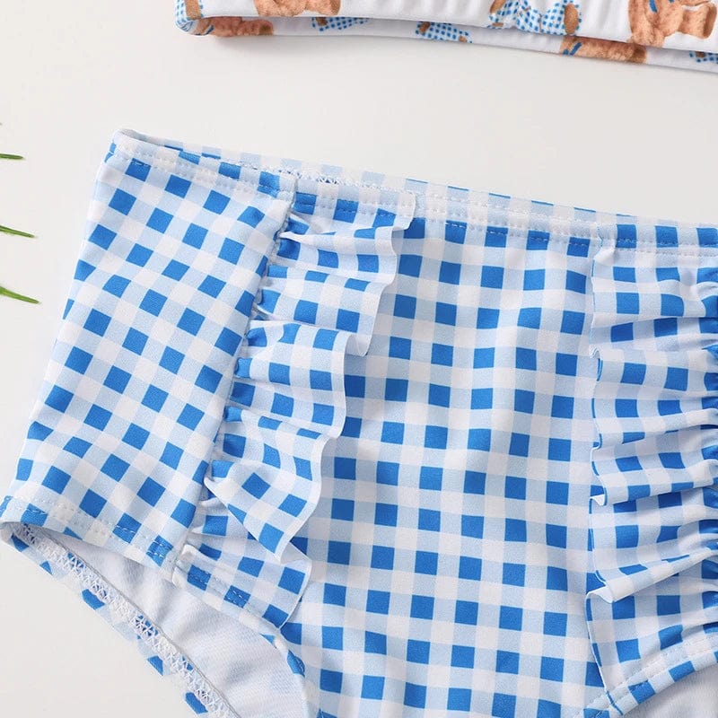 3 Piece Set Plaid Swimsuit - Image 5