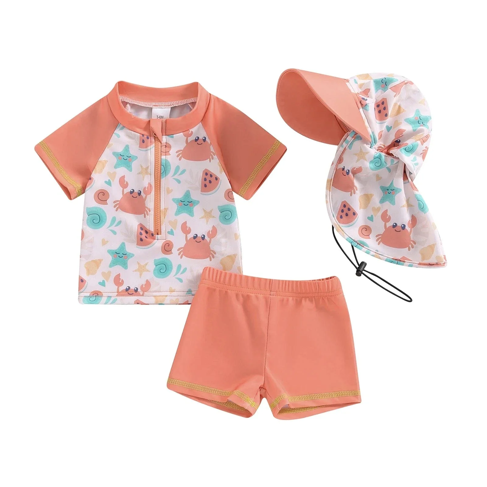 3 Piece Toddler Rash Guard Swimsuit Set - Image 8