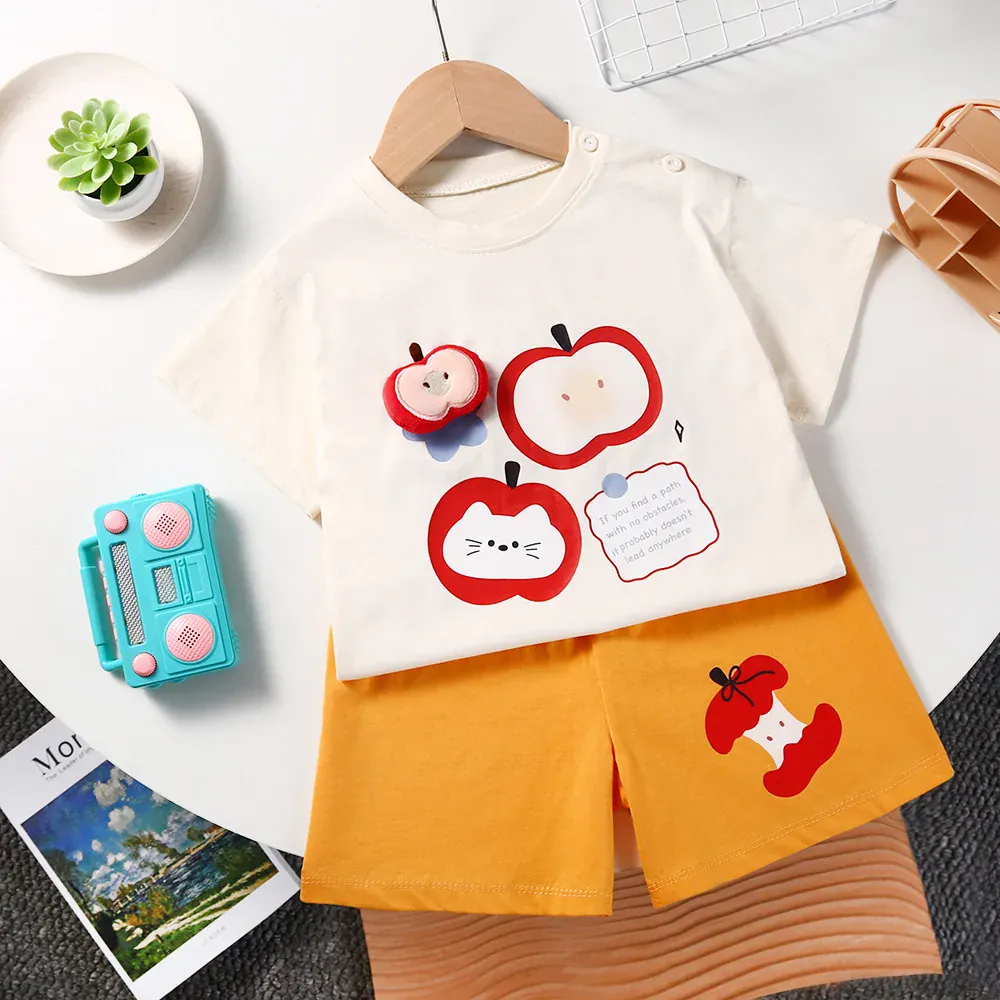 3D Appliqué T-Shirt & Shorts Set - Image 9
