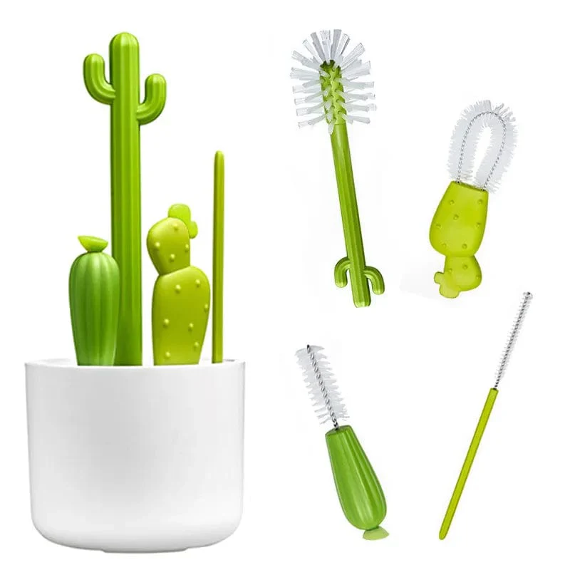 4-in-1 Cartoon Cactus Baby Bottle Cleaning Brush Set - Image 6