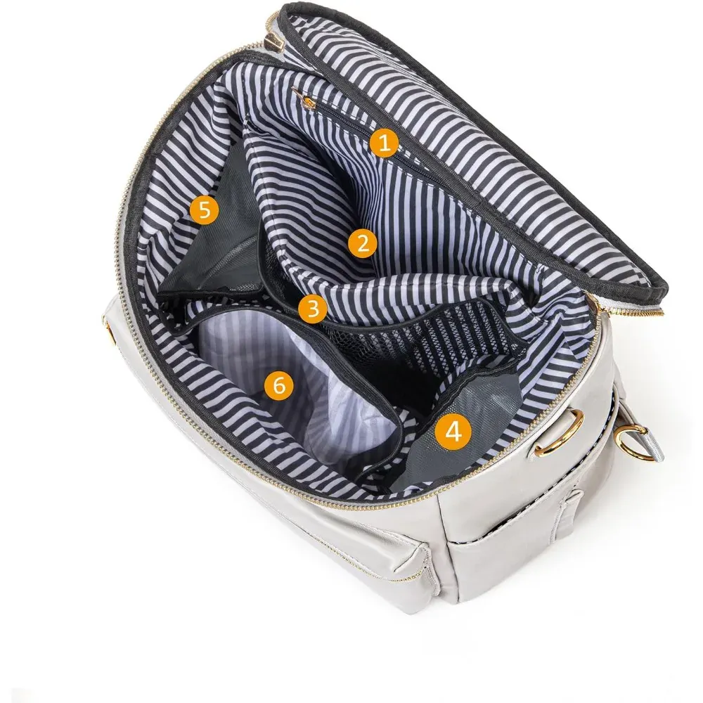 5-in-1 Leather Diaper Backpack Set for Stylish Moms - Image 7
