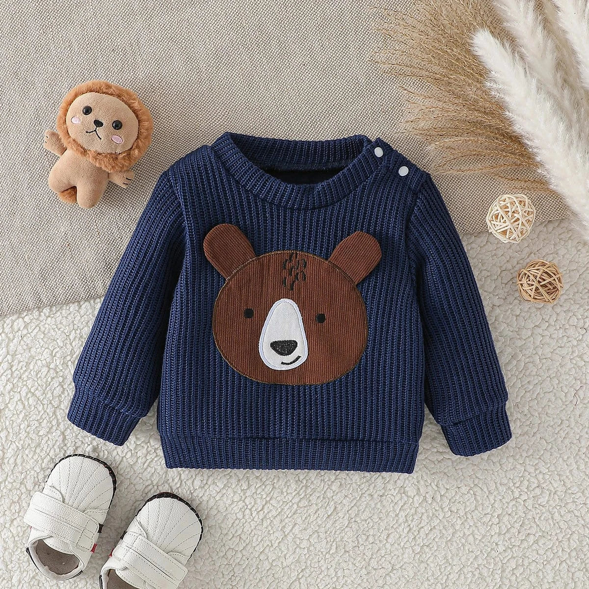 Adorable Baby Boys Bear Sweater - Image 2