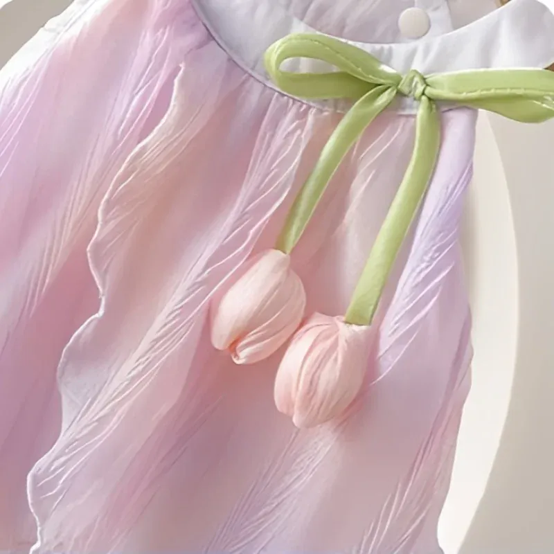 Adorable Baby Girls Tulip Decor Bodysuit - Image 7