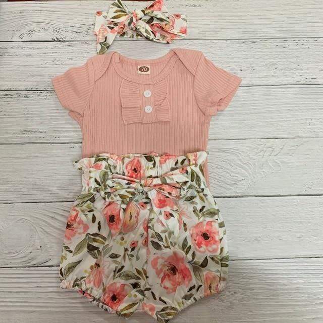 Aki Baby Floral Romper Outfit - Image 3