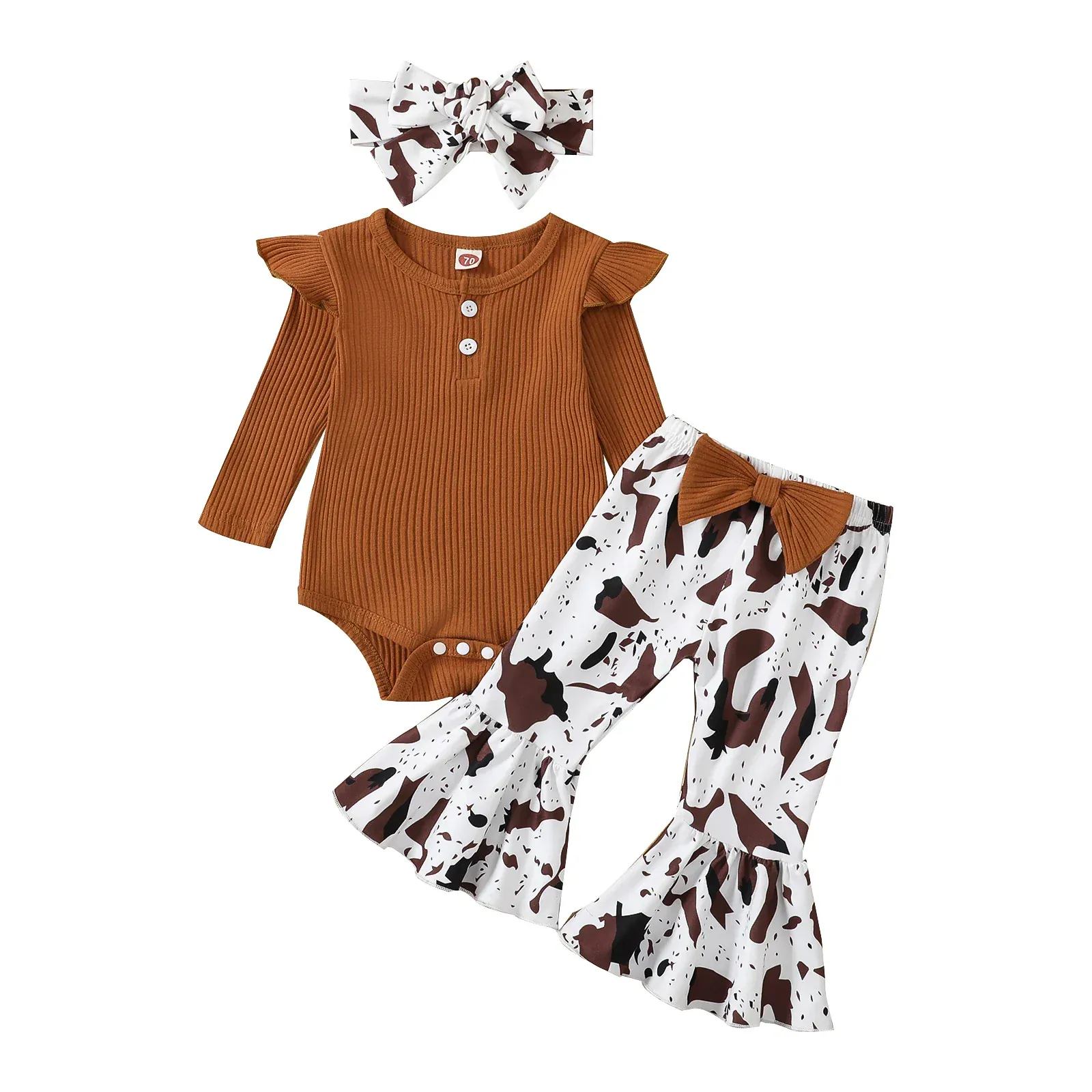 Animal Print Flare Pants Outfit for Baby Girls - Image 10