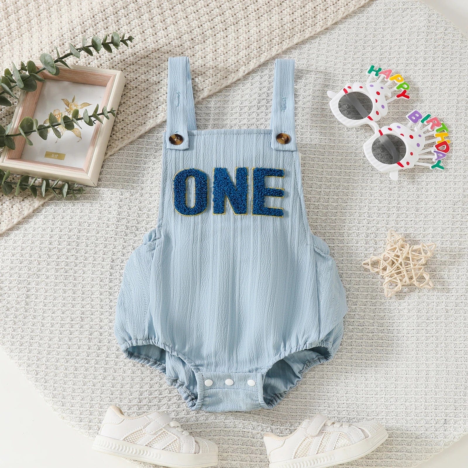 Baby Birthday Sleeveless Overalls - Image 6