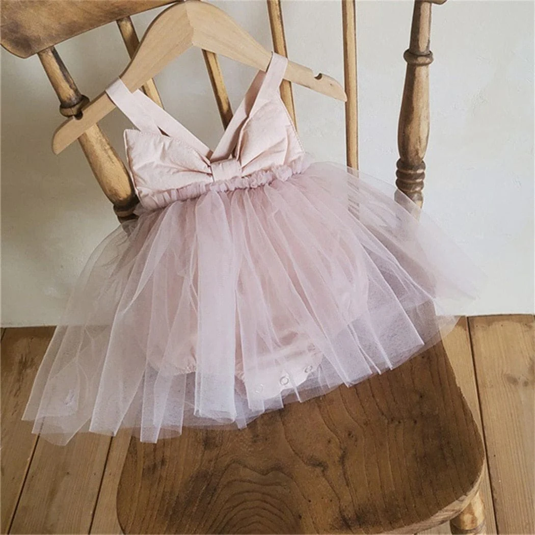 Baby Bowknot Tutu Bodysuit Dress - Image 4