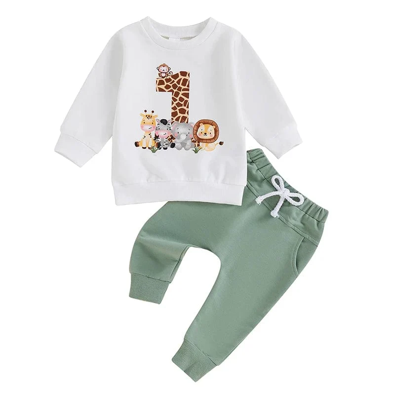 Baby Boy 1st Birthday  Sweatshirt Set - Image 9