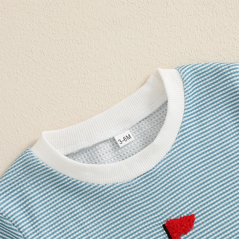 Baby Boy's Striped Golf Patch Romper - Image 6
