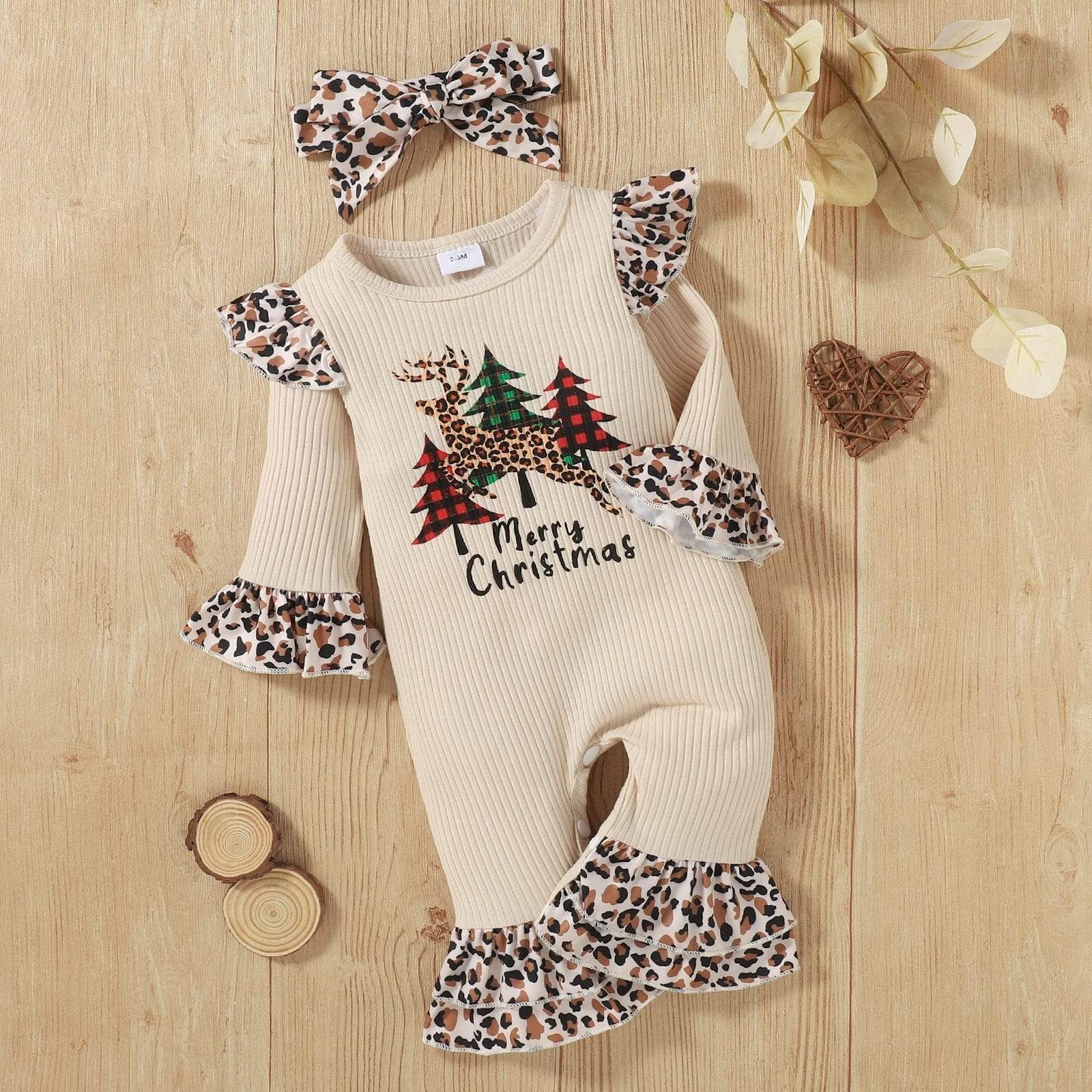 Baby Christmas Romper and Headband - Image 5