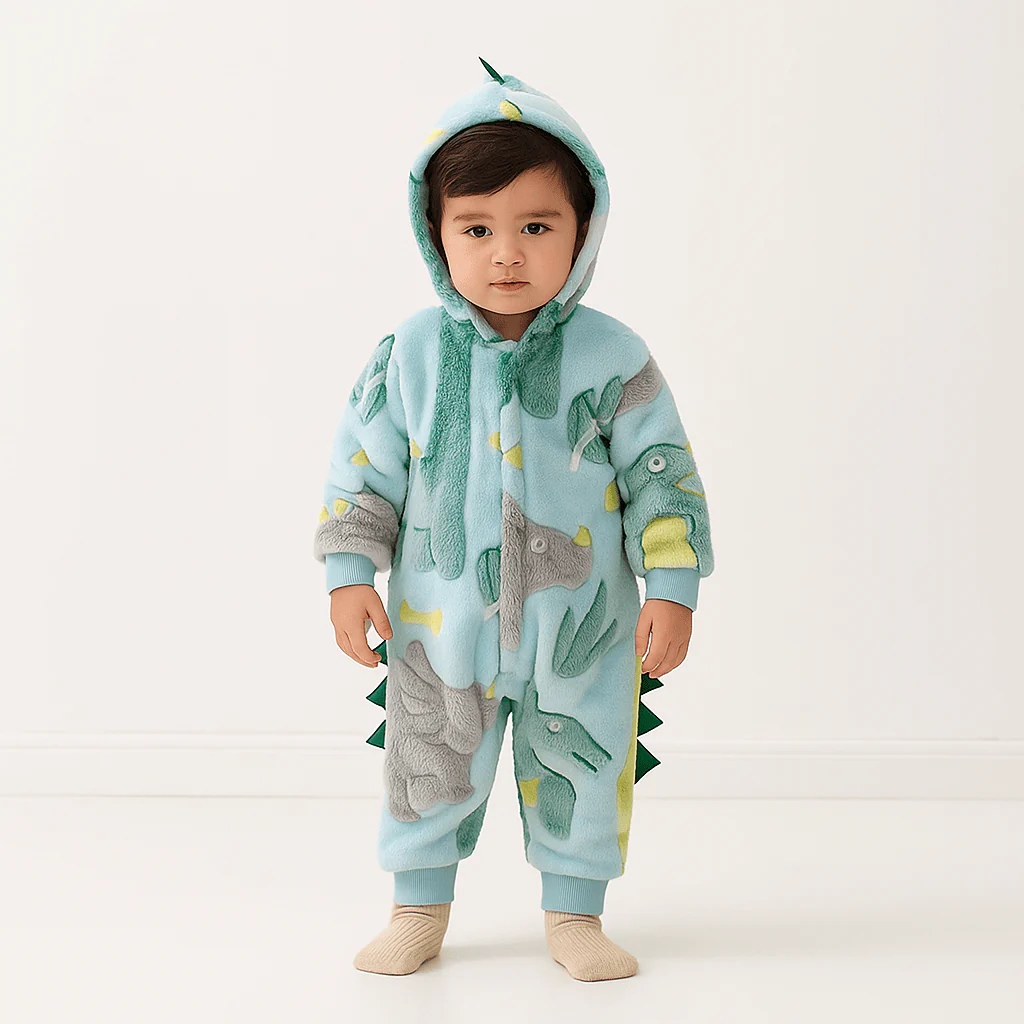 Baby Dinosaur Fleece Romper - Image 11