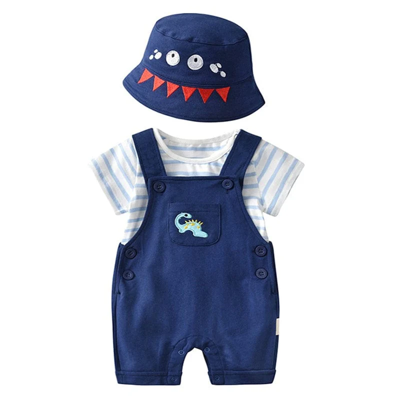 Baby Dinosaur Jumpsuit 3 Piece Set - Image 2