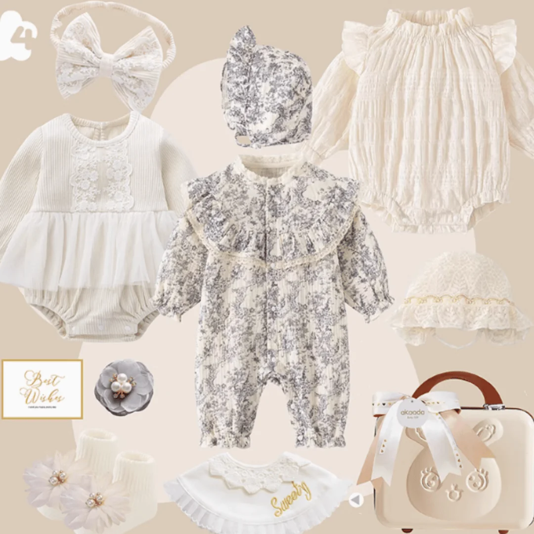 Rococo Blue & Grey” Baby Girl Gift Set - Image 15