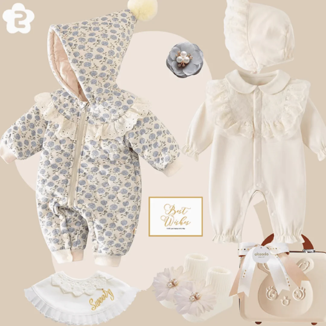 Rococo Blue & Grey” Baby Girl Gift Set - Image 3