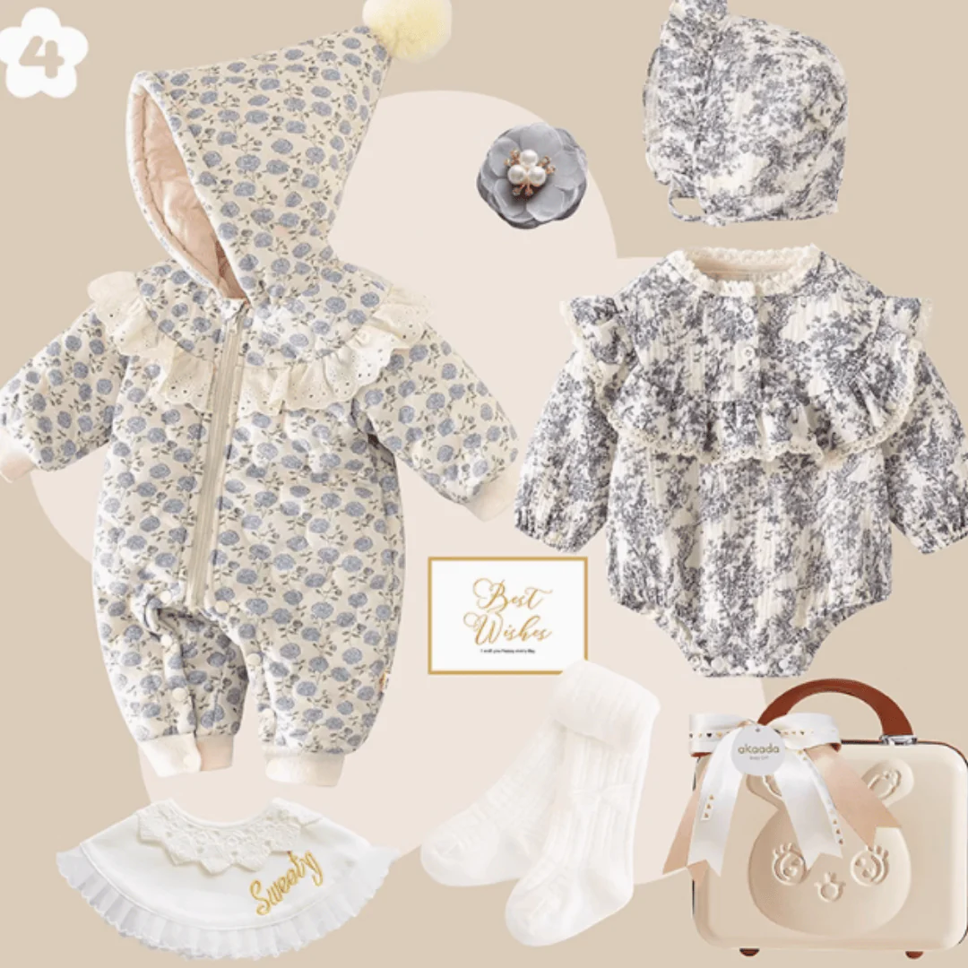 Rococo Blue & Grey” Baby Girl Gift Set - Image 5