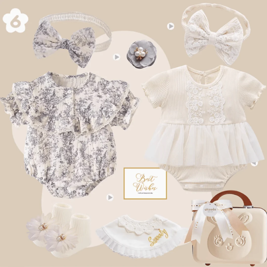 Rococo Blue & Grey” Baby Girl Gift Set - Image 7
