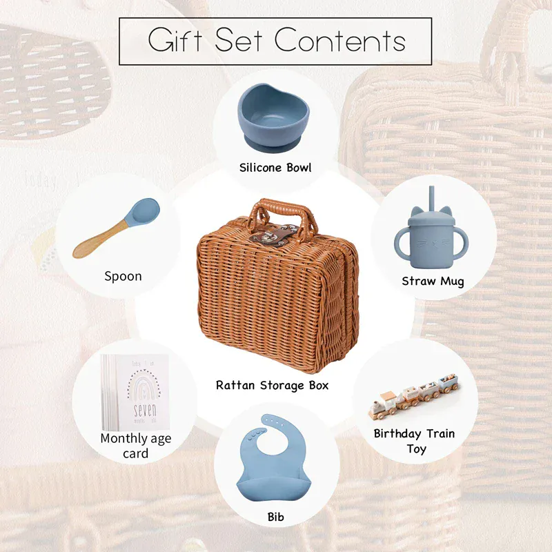 Baby Gift Set with Montessori Toy and Silicone Feeding Set - Image 3
