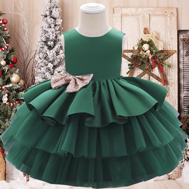 Baby Girl Big Bow Back Party Dress - Image 5