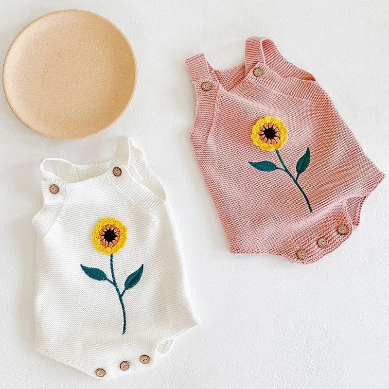 Baby Girl Embroidery Sunflower Bodysuit - Image 2
