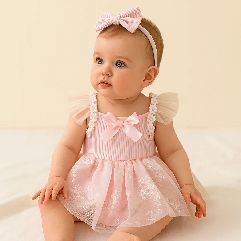Baby Girl Mesh Romper Dress - Image 10