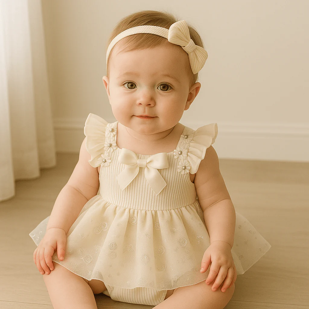 Baby Girl Mesh Romper Dress - Image 11