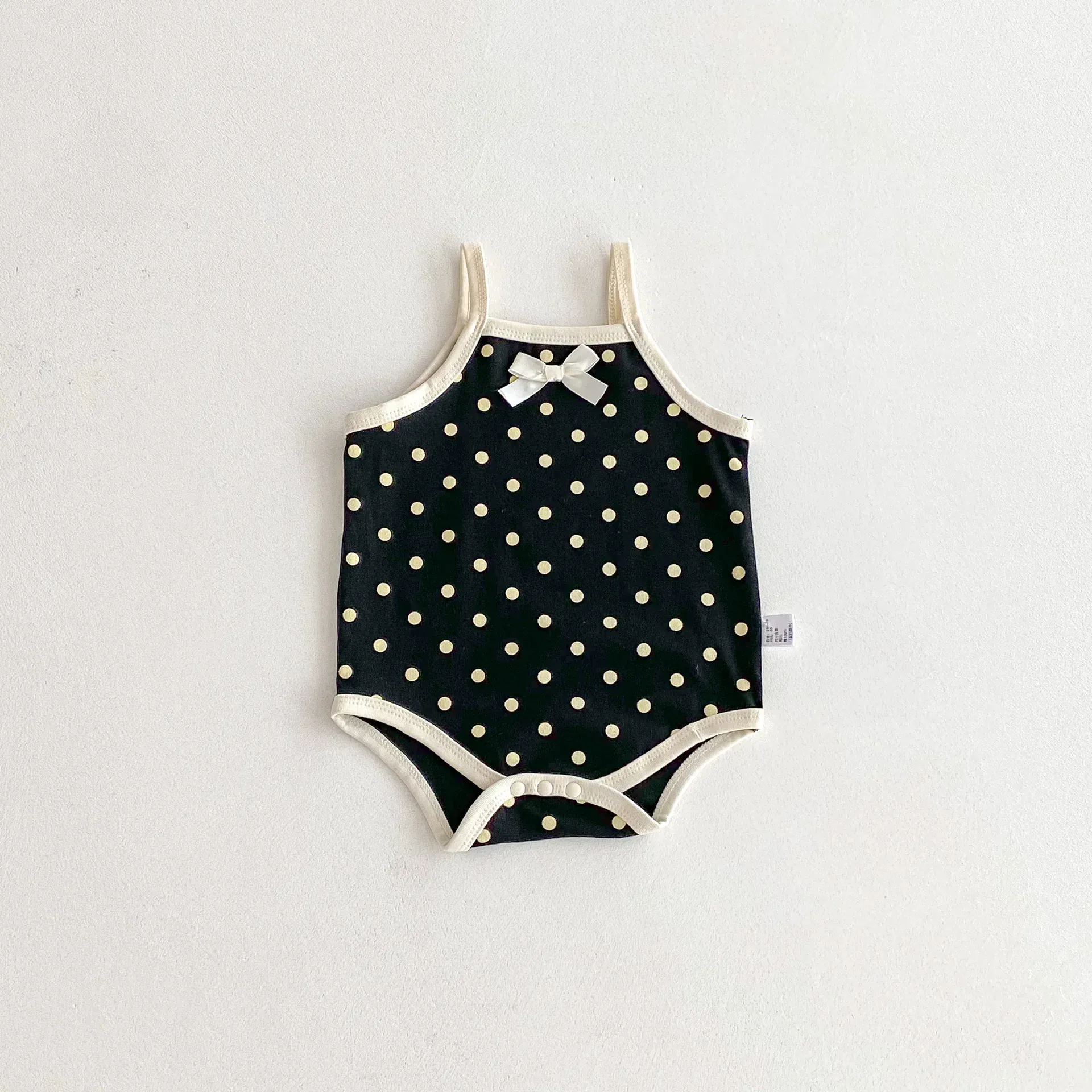 Baby Girl Polka Dot Bow Romper - Image 8
