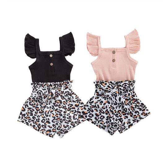 Leopard Bottoms Button Romper Seta - Image 2