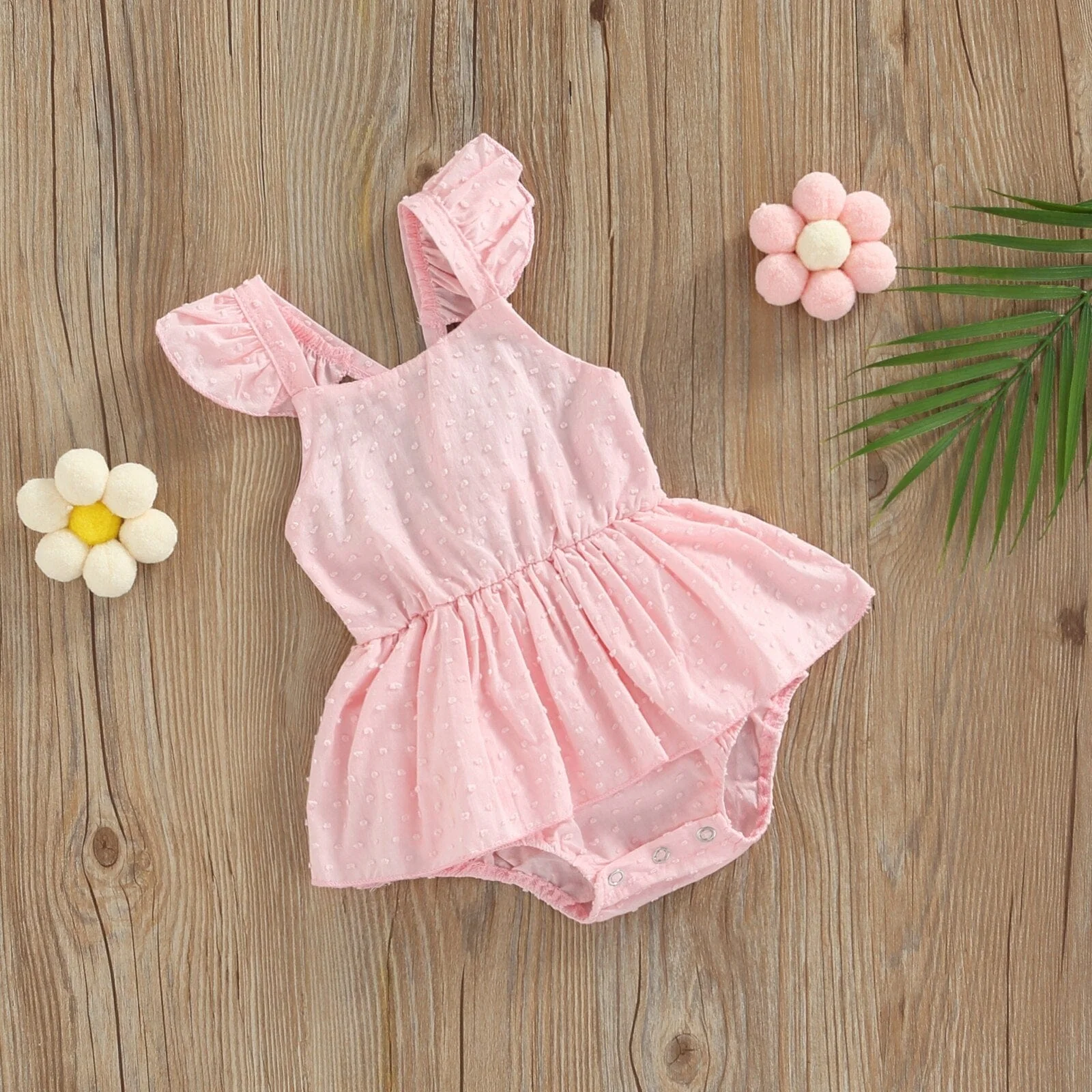 Baby Girl Ruffle Sleeveless Romper - Image 4
