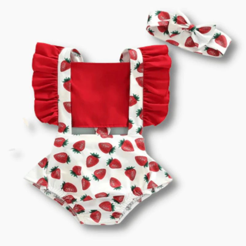 Baby Girl Strawberry Print Romper