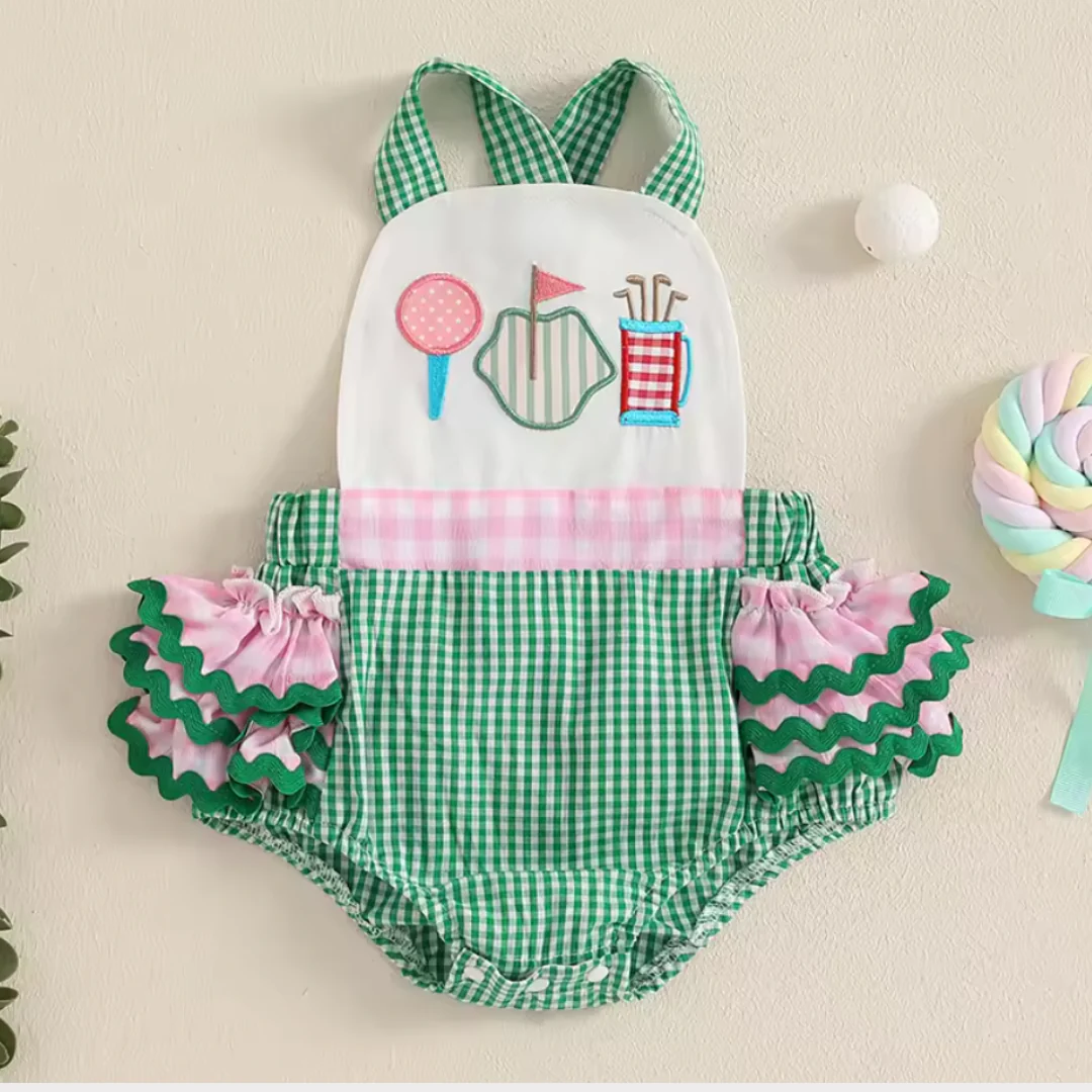 Baby Girl Summer Golf Romper - Image 10