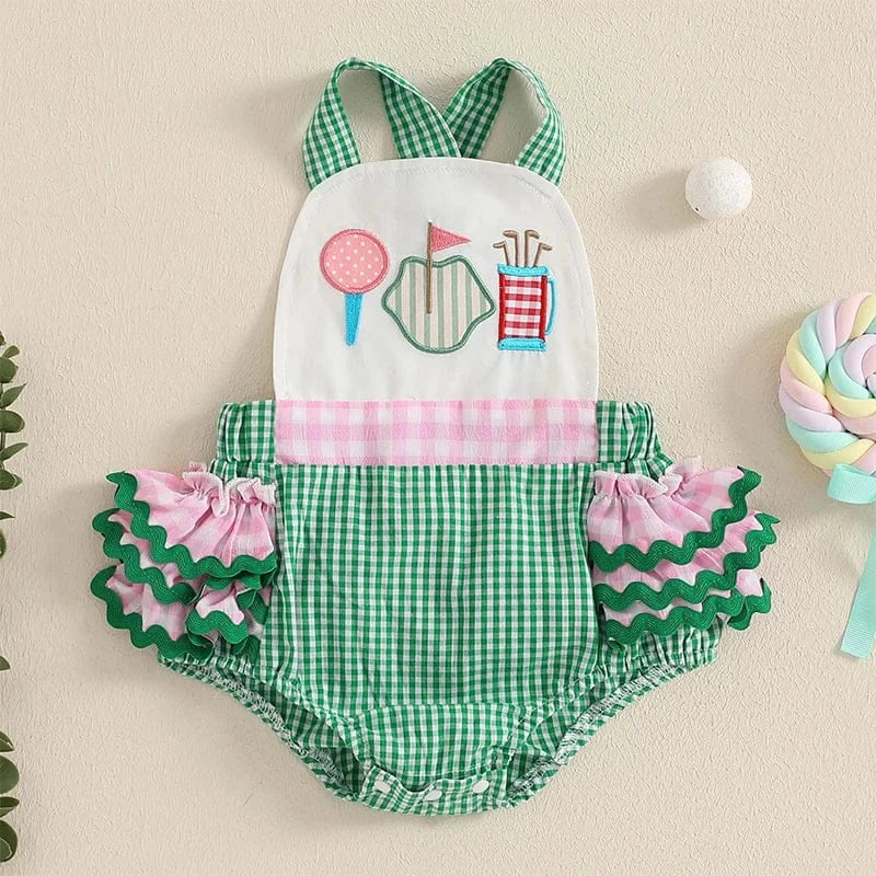 Baby Girl Summer Golf Romper - Image 4