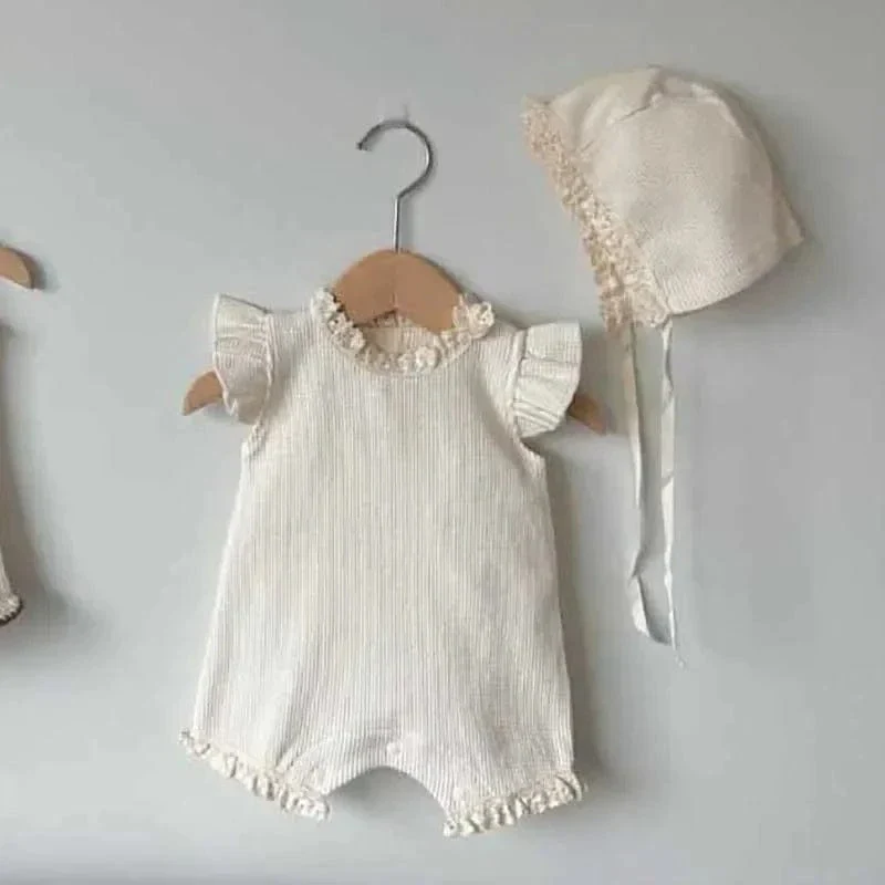 Baby Girl Summer Romper with Hat - Image 7