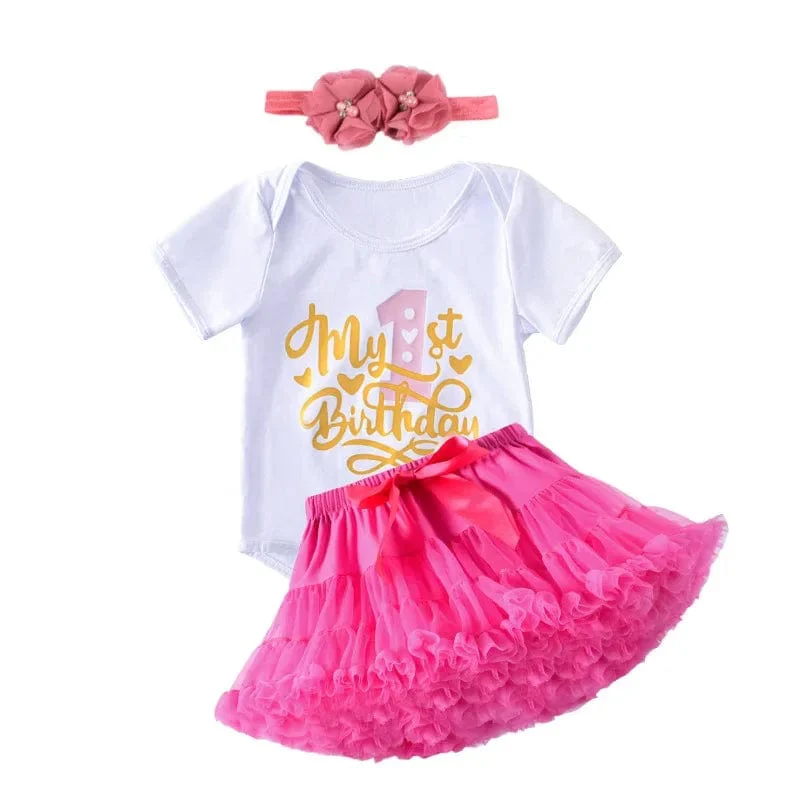 Baby Girls Tutu Birthday Outfit - Image 4