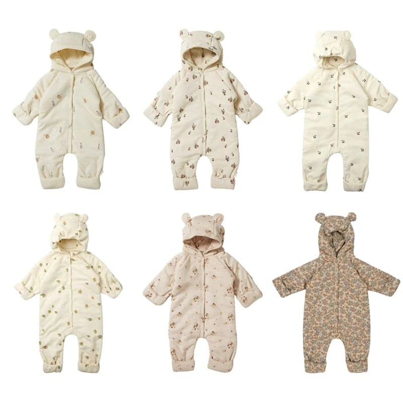 Baby Hooded Quilted Romper - Image 2