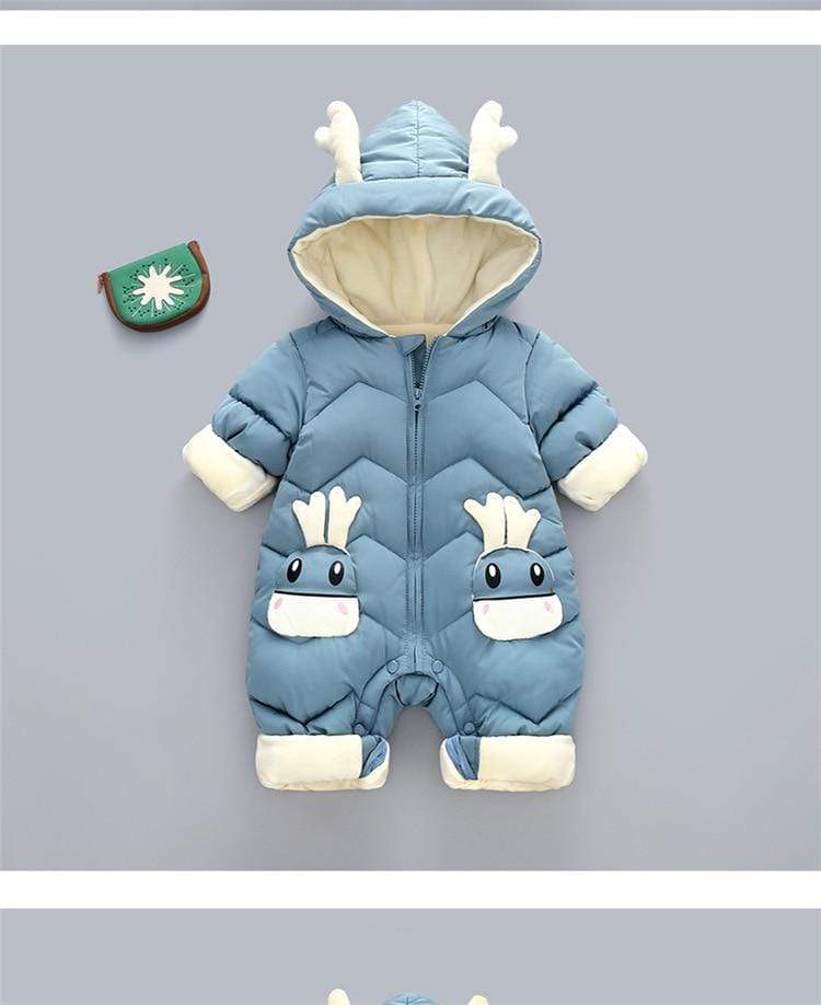 Baby Hooded Thick Velvet Snowsuit - Image 7