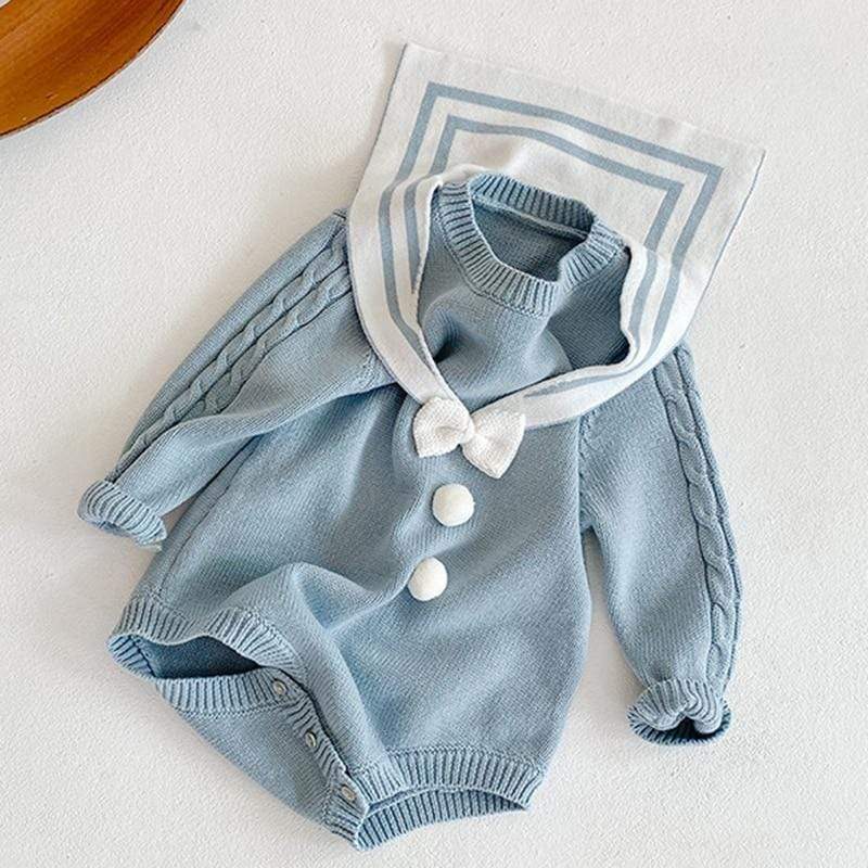 Baby Knit Long Sleeve Romper - Image 2