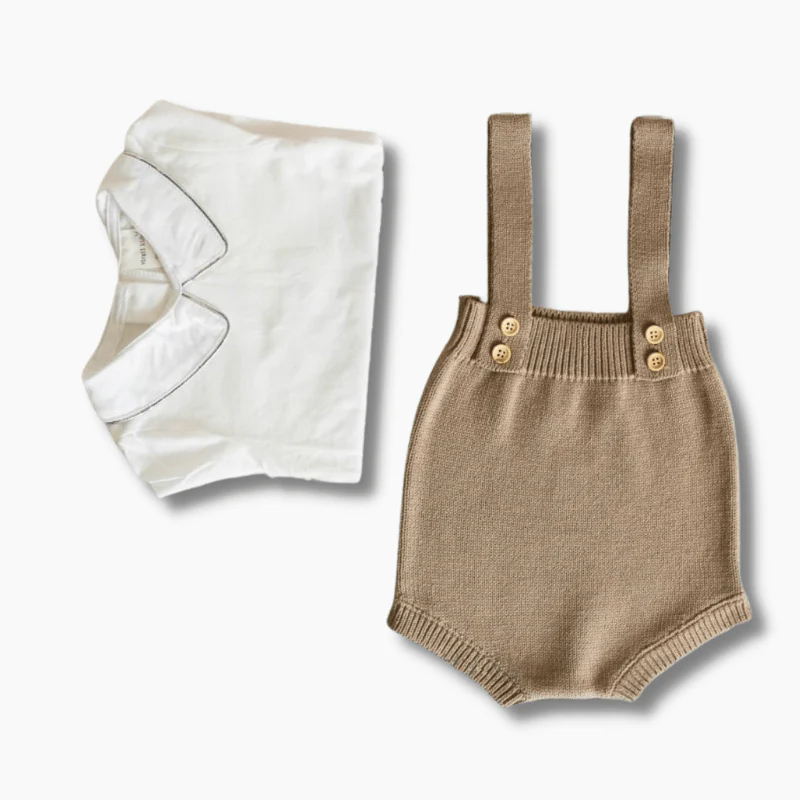Baby Knit Suspender Romper