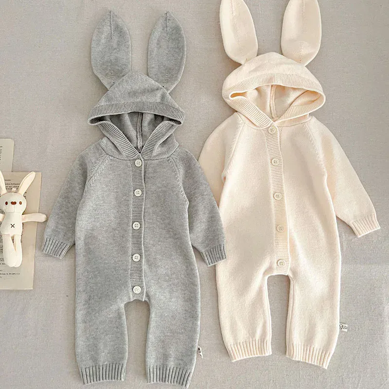 Baby Knitted Hooded Romper - Image 4