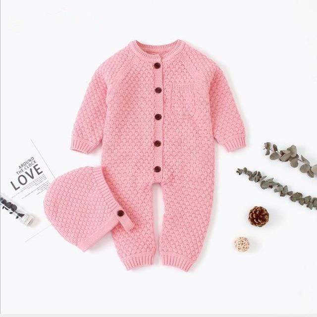 Baby Knitted Romper with Hat - Image 4