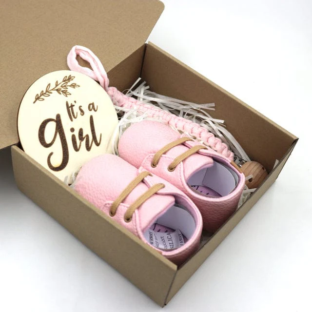 Baby Leather Shoes Gift Set - Image 3