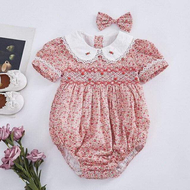 Baby Smock Floral Romper - Image 5
