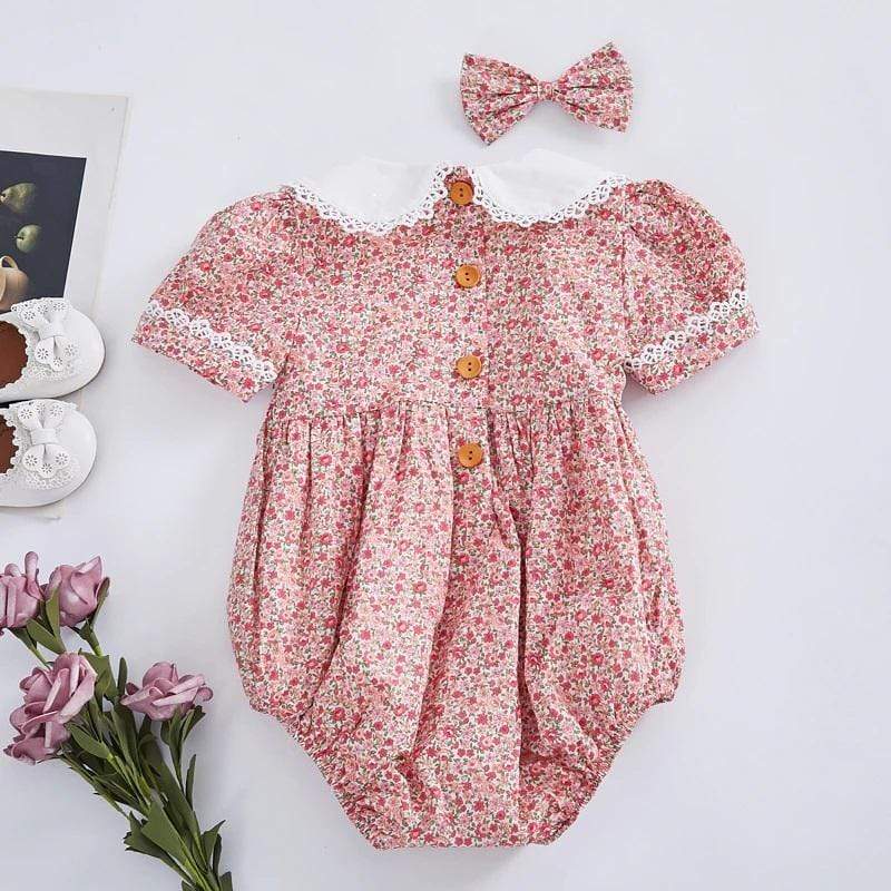 Baby Smock Floral Romper - Image 8
