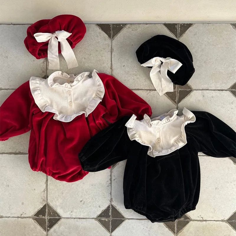 Baby Velvet Romper Set - Image 2