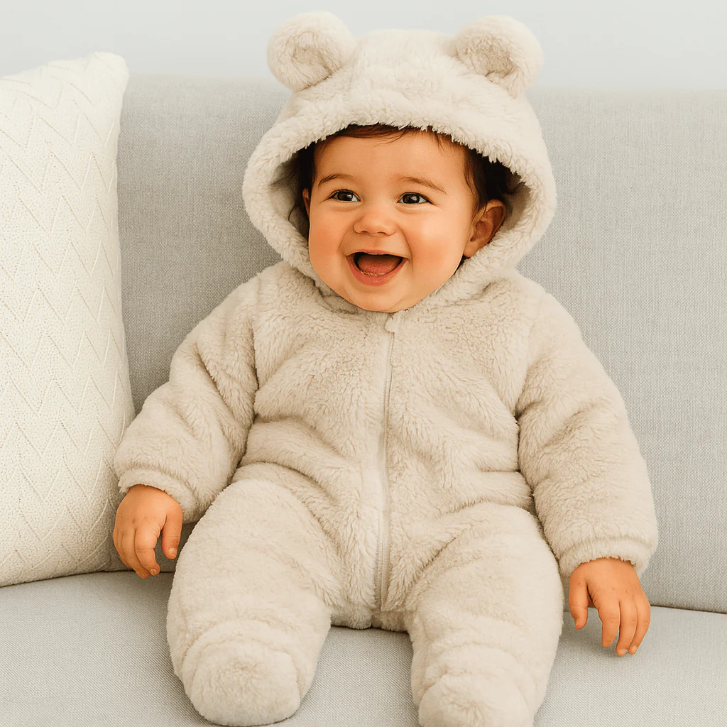 Bear Fleece Baby Romper - Image 2